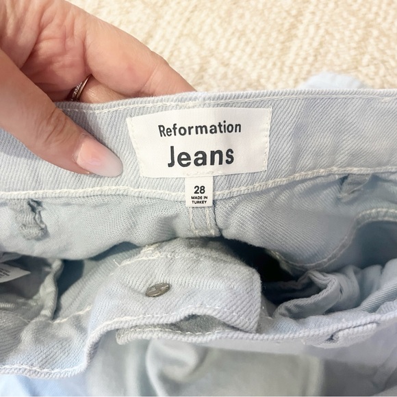 Reformation Cowboy High Rise Jeans -Powder Light Blue - Size 28 - Picture 7 of 10